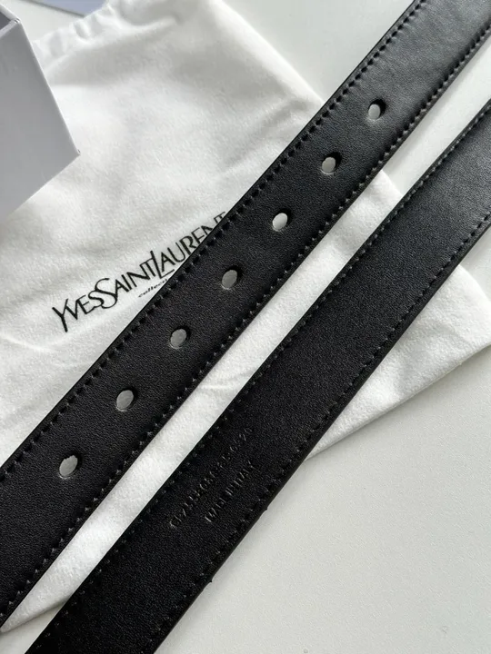 Ремінець жіночий Yves Saint Laurent Cassandre Belt With Square Buckle Black/Gold (66119) Недорого