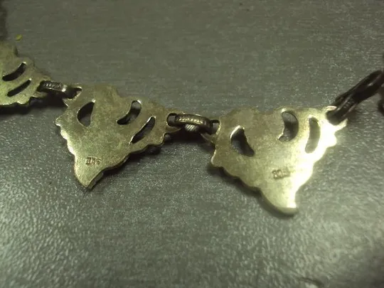 Женское колье розы ожерелье цепочка розочки листья серебро 835 проба BAS европа вес 48,18 г №669 Недорого