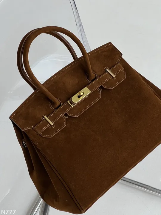 Сумка в стилі Hermes in Suede коричнева З аукціону