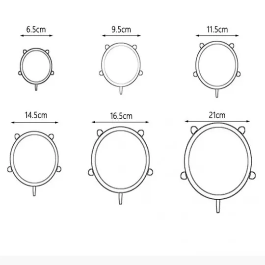 Купити Набор силиконовых крышек для посуды 6 шт универсальные. Цвет: зеленый