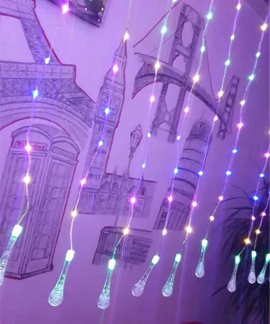 Светодиодная гирлянда штора &quot;Роса с кристалом&quot; 3x2м, 600 LED, 15 нитей, 220В, 8 режимов Інтернет-аукціон