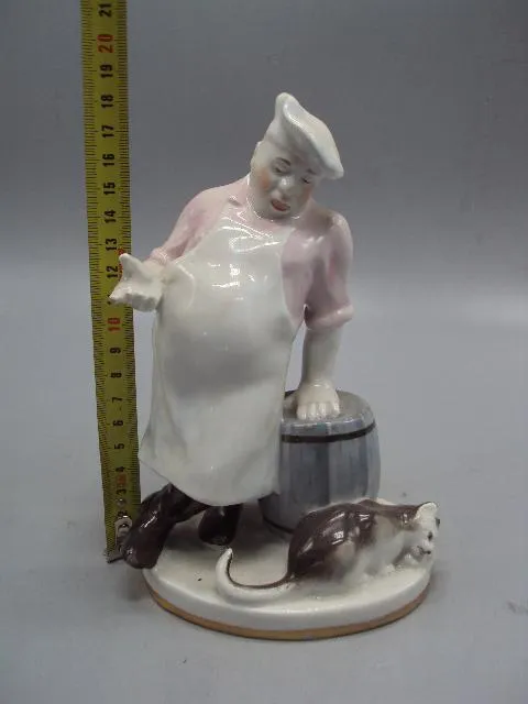 Купити Фигура фарфор статуэтка ЛФЗ кот и повар басня Крылова высота 18 см №14097