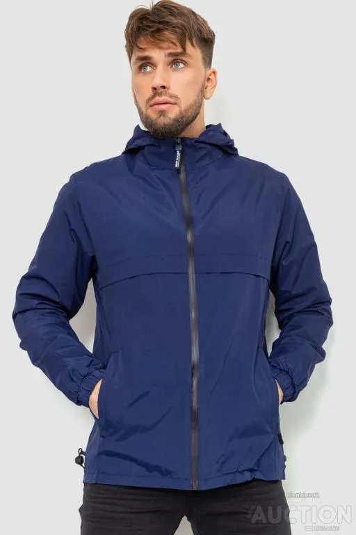 Ветровка мужская на подкладке, цвет темно-синий, 243R06887 Ціна