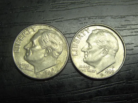 1 дайм 1999 США (два різновиди) Ціна