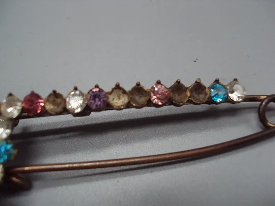 Бижутерия брошка булавка брошь с разноцветными вставками цветок 7,8см (нет несколько вставок) №15549 З аукціону