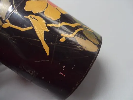 Чайная шкатулка чайница коробочка для чая Китай узор цветок металл размер 8,7 х 5,9 см №13167 Продаж