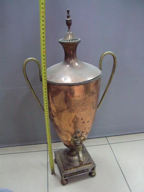 Купити Самовар кубок ваза герб ORA LABORA ET бульотка медь, латунь высота 60,5 см, диаметр 19,1 см №13935