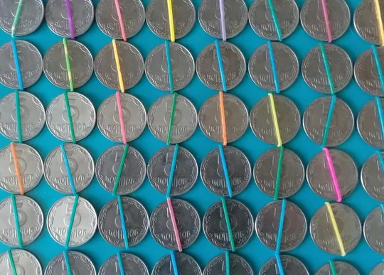 (1013) 5 копійок 1992 повороти (порушення соосності) - 168 монет одним лотом, опт (5 копеек 1992) Інтернет-аукціон