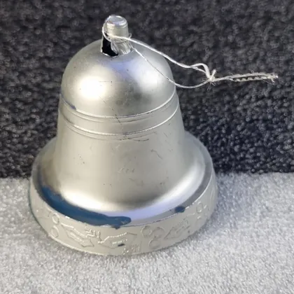 фото, Елочная игрушка «серебряный колокольчик с гравировкой» (ссср)