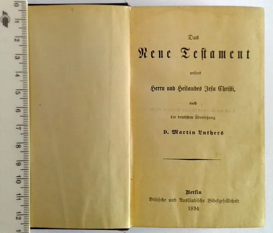 Новий Заповіт переклад німецькою Мартина Лютера 1894 Берлін Fv8.8 З аукціону