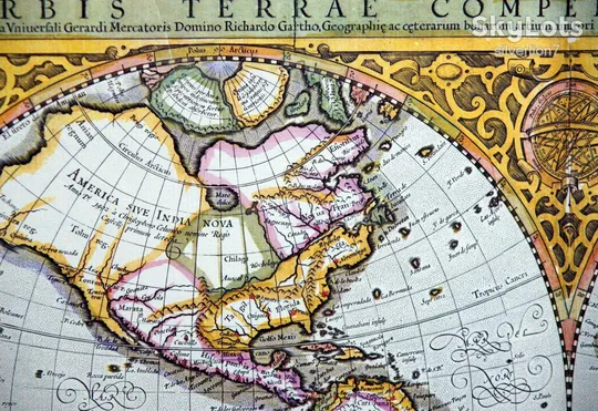 Старовинна мапа карта Світу Меркатора і Хондіуса на папері верже 1630 Mercator-Hondius Де купити