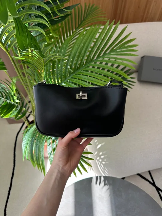 Сумка Balenciaga Rodeo Sling Pochette in Black/Silver 99696 Недорого