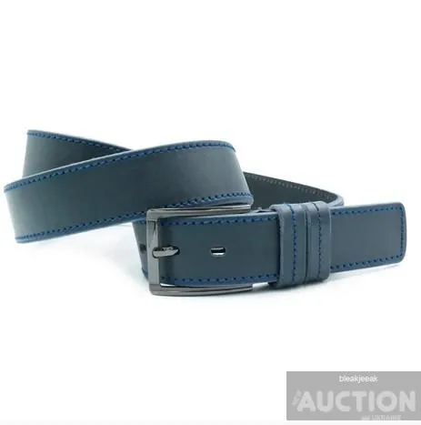 Шкіряний ремінь темно-синій 115, 120 см Продаж