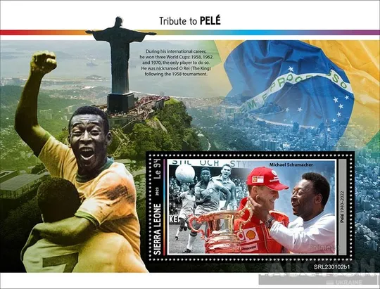 Сьерра Леоне-Футбол-Пеле-2023. Чистый полный красивый комплект.  MNH. З аукціону