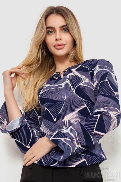 Блуза с принтом, цвет сине-розовый, 186R400 Ціна