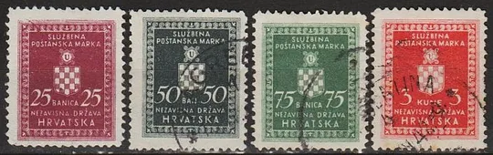 1942 - Хорватія - Службові Mi.1-6 гаш Ціна