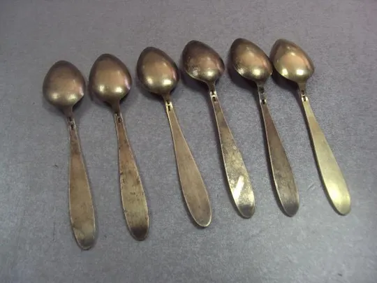 чайные кофейные ложки эмаль серебро 875" ссср лот 6 шт вес 92,48 г №330 Продаж