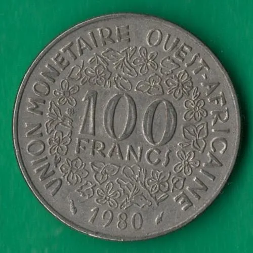 100 франків 1980 року КФА [МШ1] Ціна