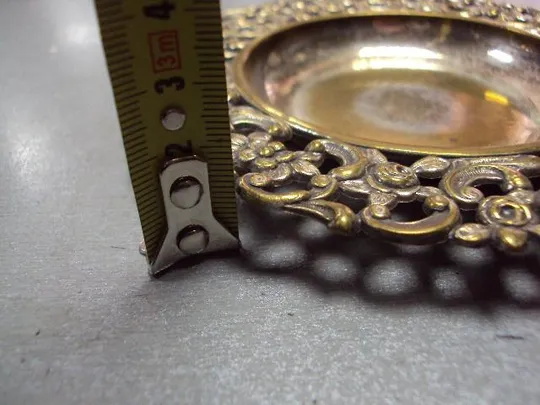 Купити Пепельница блюдце розы цветы розочки Европа латунь посеребрение диаметр 13,2 см (№1499)