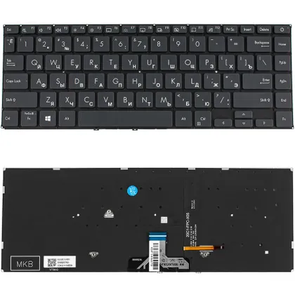 фото, Клавіатура для ноутбука ASUS (X435 series) rus, black, без фрейму, подсветка клавиш