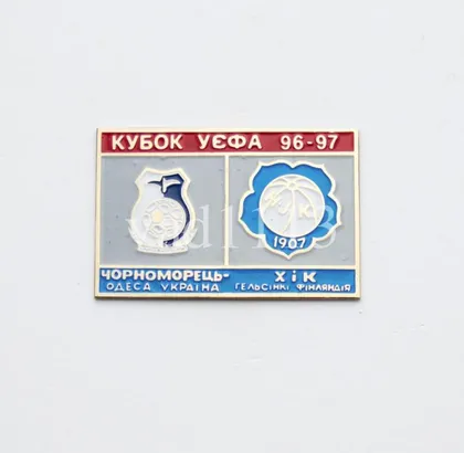 фото, Футбол значок - ФК Черноморец Одесса -  ХИК Финляндия  УЕФА 1996-97
