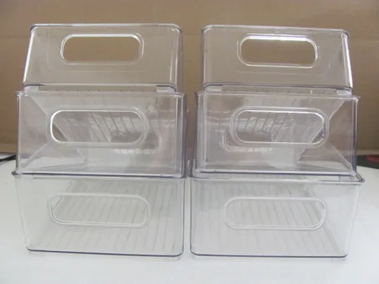 Набір 6 шт холодильника органайзери, штабелюваний холодильник органайзер, холодильник, висувний ящик, кухонний ящик, холодильник, для холодильника, з ручкою, без бісфенолу А (18) Характеристики