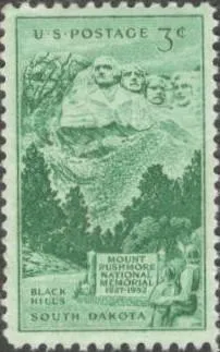 фото, США (USA) 1952 г. ГОРА ПУШМОР. НАЦИОНАЛЬНЫЙ МЕМОРИАЛ. СЕВЕРНАЯ ДАКОТА.. СОСТОЯНИЕ ИДЕАЛЬНОЕ С КЛЕЕМ.
