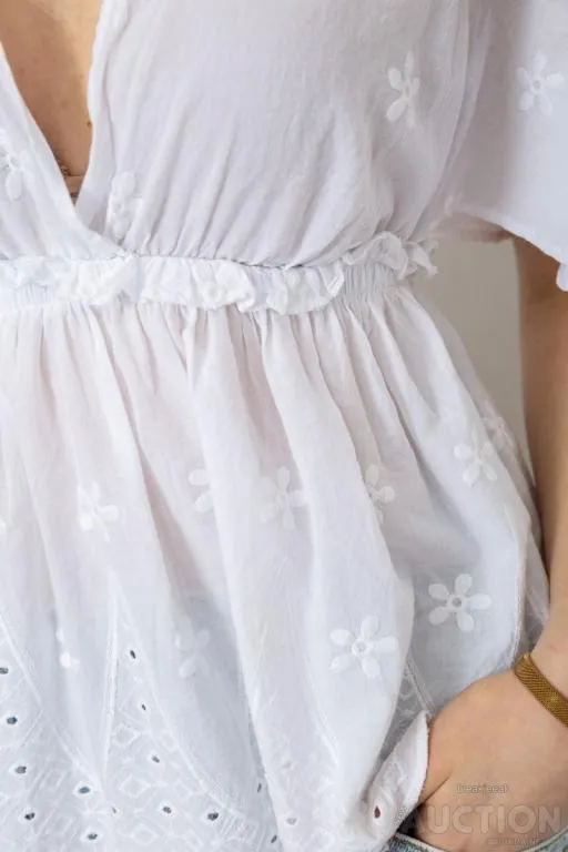 Блуза однотонная, цвет белый, 244R096 Де купити