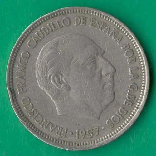 5 песет 1957 (1967) року Іспанія [БР] Ціна