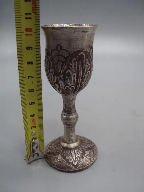 Рюмка стопка узор листья листочки серебро 84 проба вес 67,57 г высота 10,4 см, диаметр 3,7 см №14317 Інтернет-аукціон