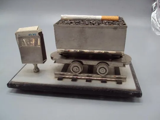 Сигаретница хьюмидор вагонетка с углем подарок шахтеру размер 10,2 х 20,5 х 13 см №13797 Де купити