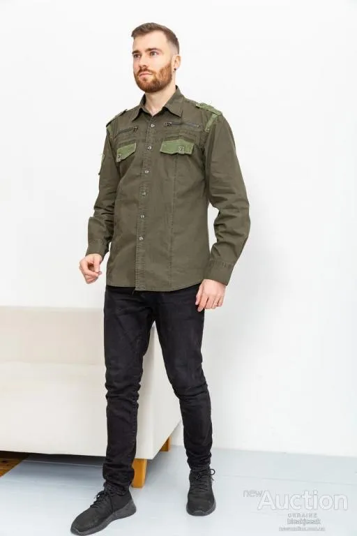 Рубашка мужская, цвет хаки, 131R141123 Ціна