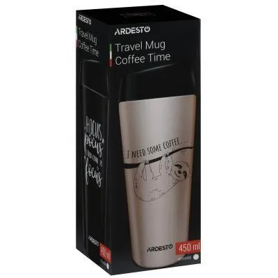 Термочашка Ardesto Coffee Time Bradypus 450 мл Beige (AR2645DBE) Недорого