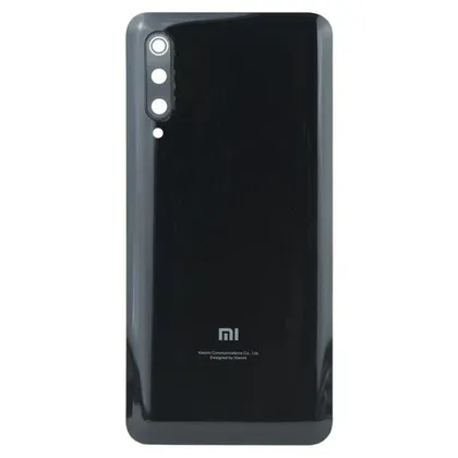 фото, Задня частина корпусу Xiaomi Mi 9 Black (з склом камери)