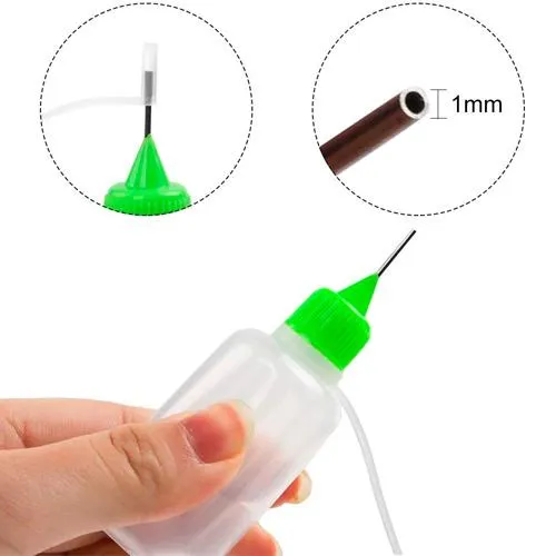 Купити Бутылочка пластиковая 5шт 20мл с металлическом носиком и колпачком