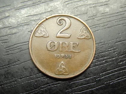 фото, 2 оре Норвегія 1938