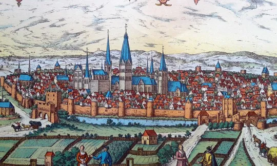 План карта міста Зост 1570 р. копія 1938 р. Лейпциг Fv8.9 З аукціону