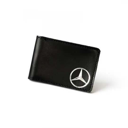 Обкладинка для автодокументів з логотипом &quot;MERCEDES&quot; чорна з посрібленням. Ціна