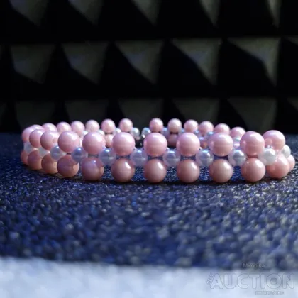 фото, Чокер з намистин рожевий