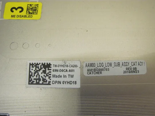 номер0917-22 корпус корито дно піддон корпуса нижний корпус (дно) для ноутбука низ 0YHD18 AM1BG000703 для DELL XPS 15 9550 9560 Precision 5510 M5510 M5520 оригінал Торговий майданчик