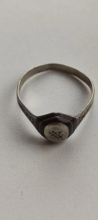 19 век или ранее Серебряное кольцо с печаткой, редкий предмет vp736 Недорого