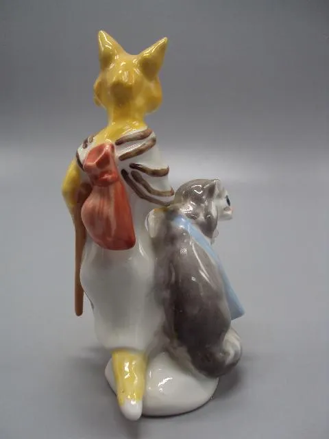 Фигура фарфор статуэтка ЛФЗ кот Базилио и лиса Алиса сказка буратино и золотой ключик 14,5 см №14517 Продаж