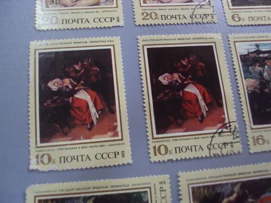 марки серия СССР 1973 живопись искусство Ренуар Моне Бастьен Стен лот 12 шт гаш и негаш №3424 Продаж
