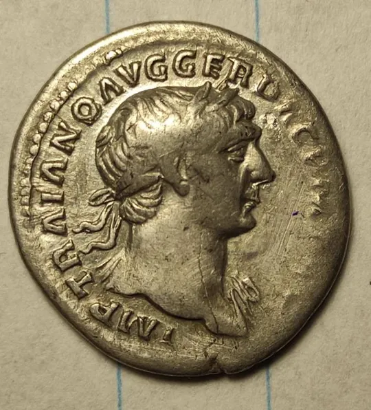 Древнеримский денарий,Серебро богиня Победы Виктория, император Траян 108г н.э. bf716 Ціна