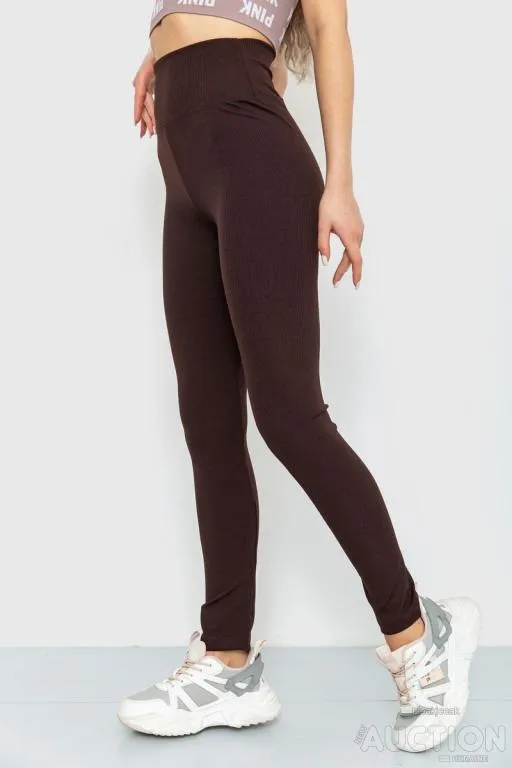 Лосины женские в рубчик, цвет темно-коричневый, 205R606 З аукціону