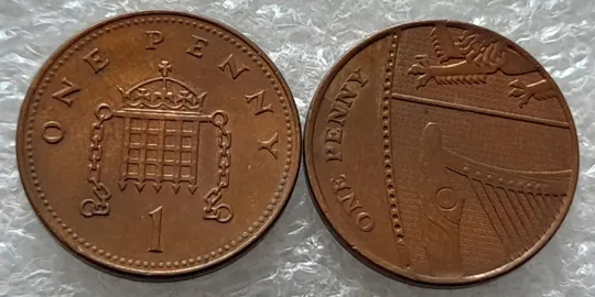 (818) 1 пенні 2008 Великобританія - 2 види реверса!!! - 2 монети в хорошому стані (1 пенни 2008 Великобритания) Ціна