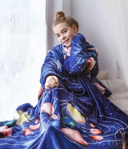 Рукоплед Плед з рукавами з мікрофібри з малюнками 200х160 Ти просто Космос Продаж