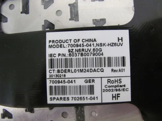 номер0250-5 клавіатура Клавіатура для ноутбука  Keyboard Клавіатура  робоча 700945-041 702651-041 635768-041 для Hp EliteBook 8460P 8470P 8470W оригінал Характеристики