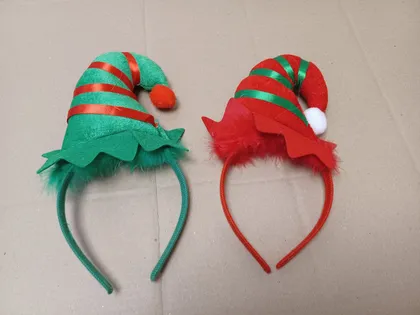 фото, Пов'язка на голову з капелюхом ельфа Різдвяний головний убір Капелюх ельфа на різдвяну вечірку Різдвяний головний убір для дітей Різдвяна пов'язка для волосся Різдвяний ельф ( ящик 27)