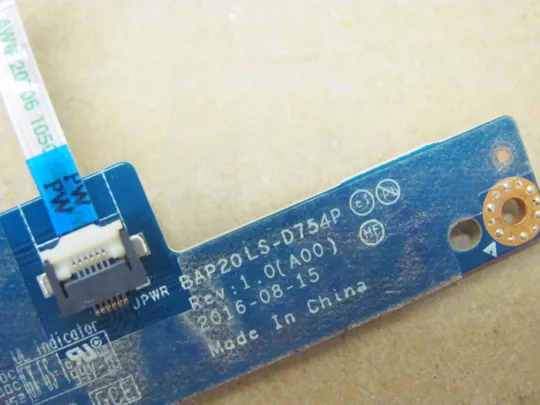 номер0943-14 плата кнопки вкл Плата кнопки включеня Кнопкова плата Кнопковий модуль Плата управління кнопками Плата кнопки живлення Laptop Power button board BAP20 LS-D754P  для  Dell Alienware 17 R4 R5 оригінал З аукціону